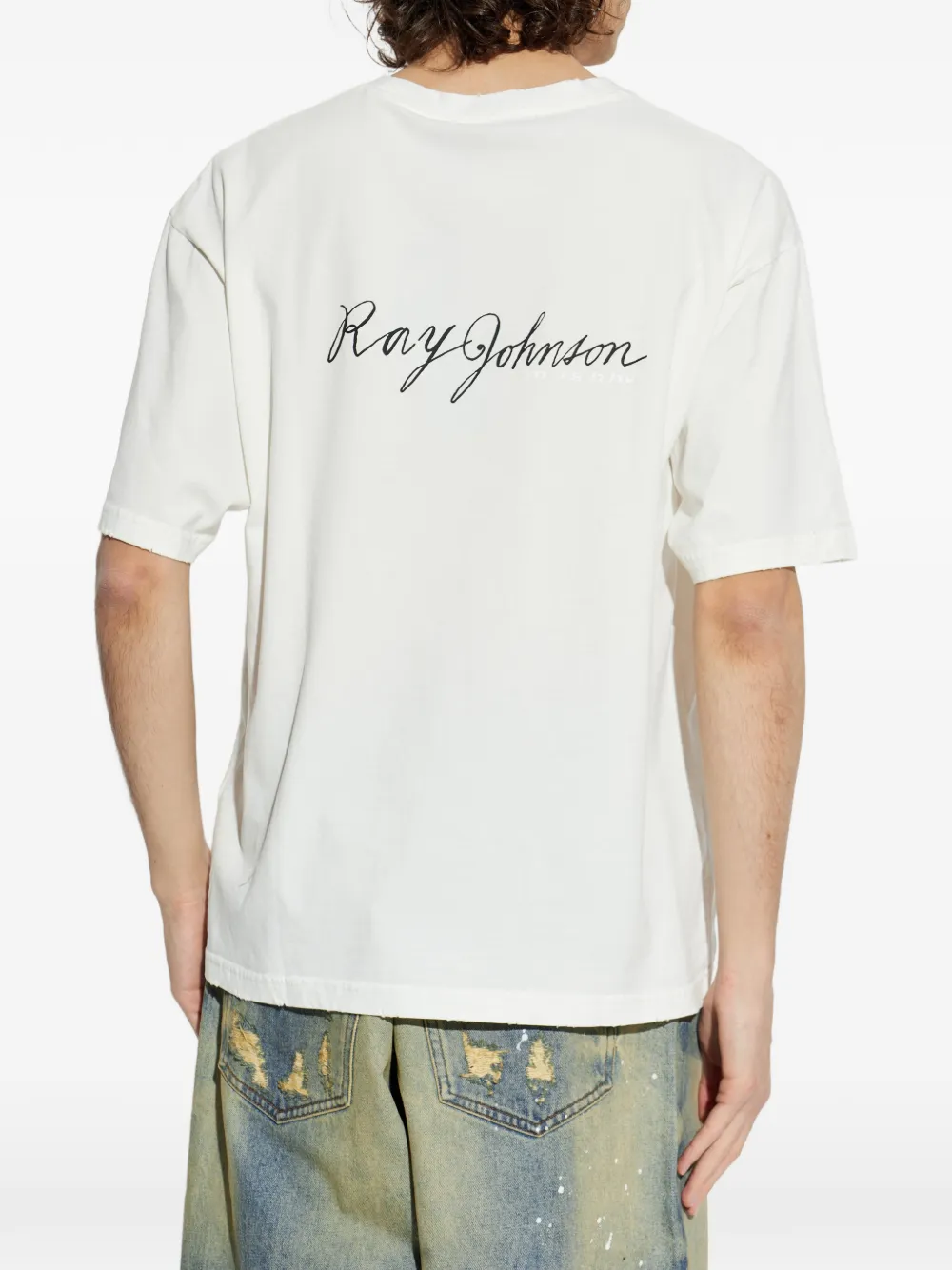 MISBHV x Ray Johnson Rimbaud Template T-shirt Wit