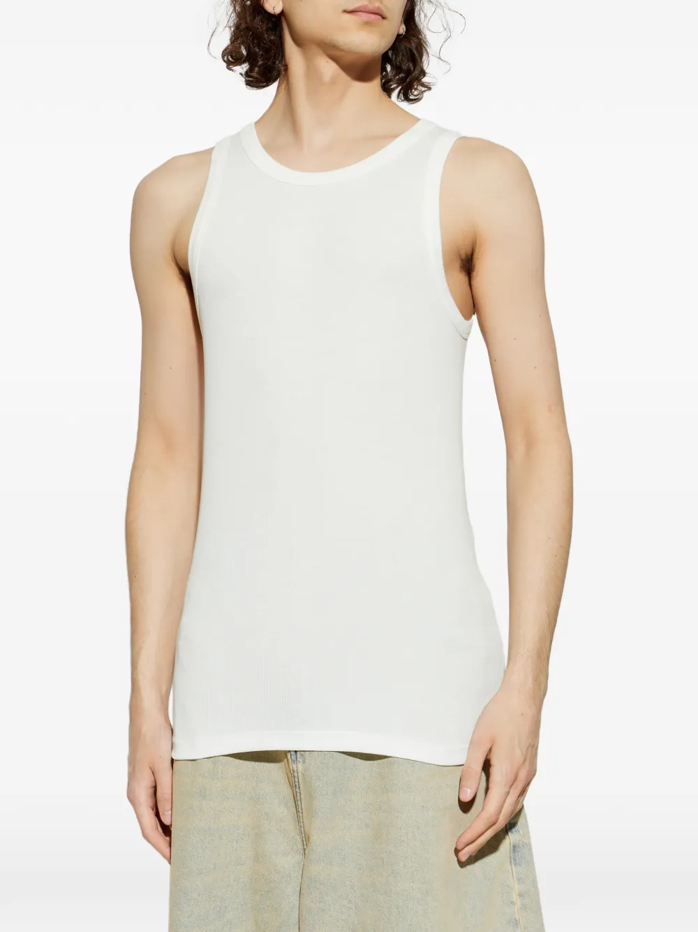 MISBHV Tanktop met logopatch Beige