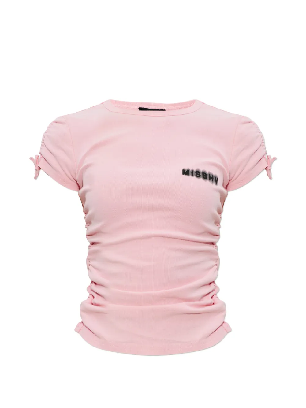 MISBHV ruched-detail T-shirt - Rosa