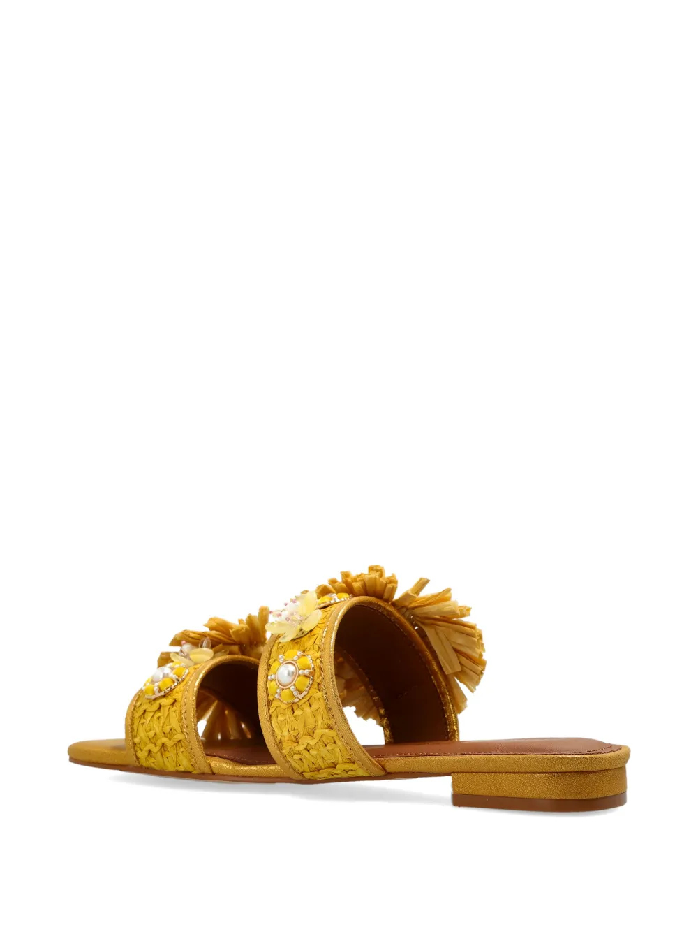 Kurt Geiger London Raffia sandalen met gesp Geel
