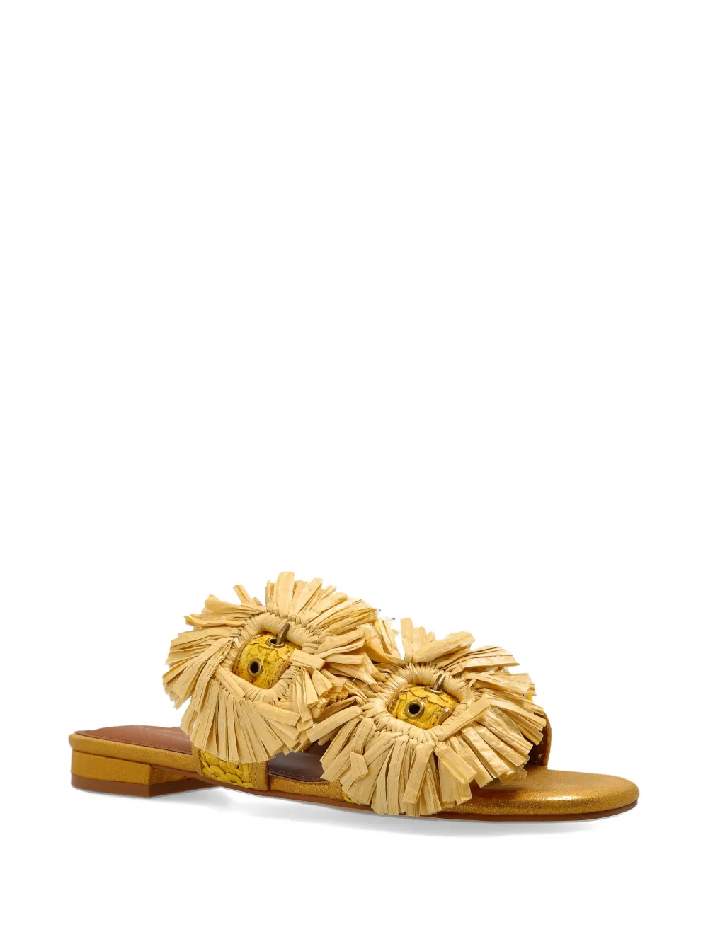 Kurt Geiger London Raffia sandalen met gesp Geel