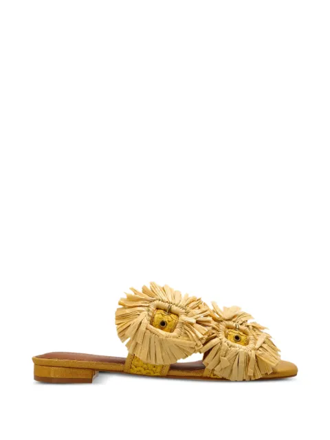 Kurt Geiger London Flache Sandalen mit Raffiabast-Schnalle