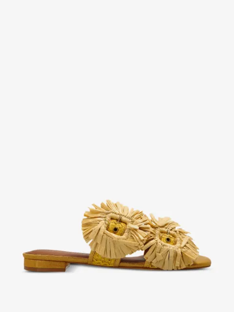 Kurt Geiger London Raffia Buckle flat sandals