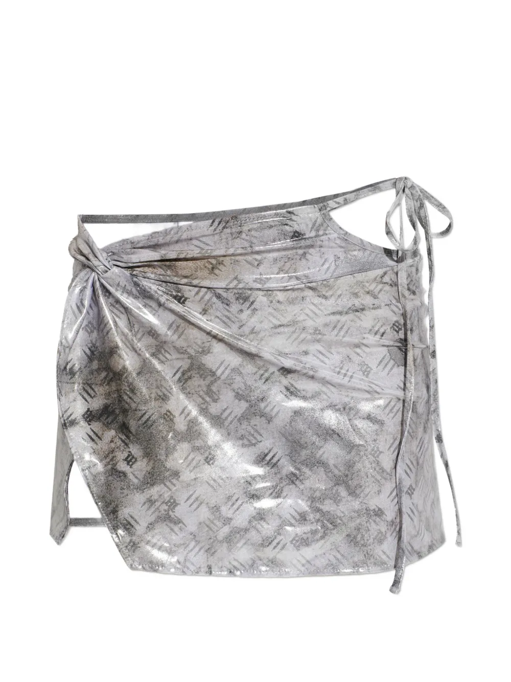 MISBHV knot-detail tie-fastening pareo - Silver