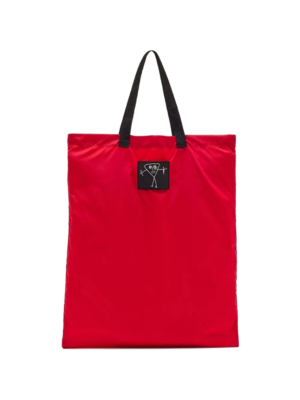 Plan C appliqué-detail tote bag - Rosso