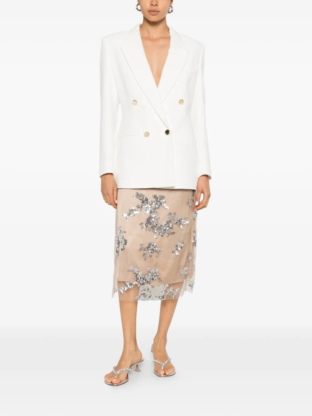 Blumarine Blazer met dubbele rij knopen Beige