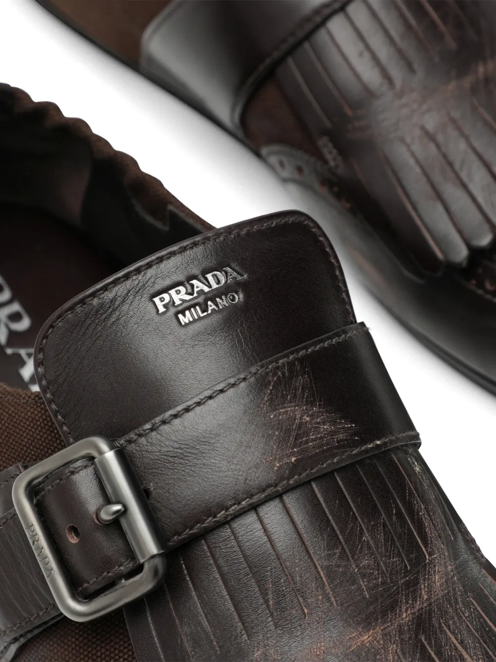 Prada Gespschoenen met franje Bruin