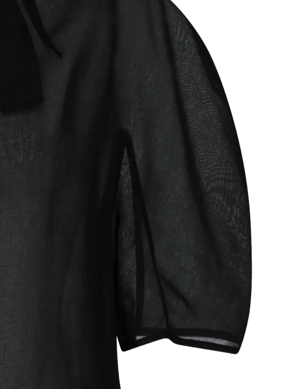 Amomento Knotted Collar Top | Black | FARFETCH