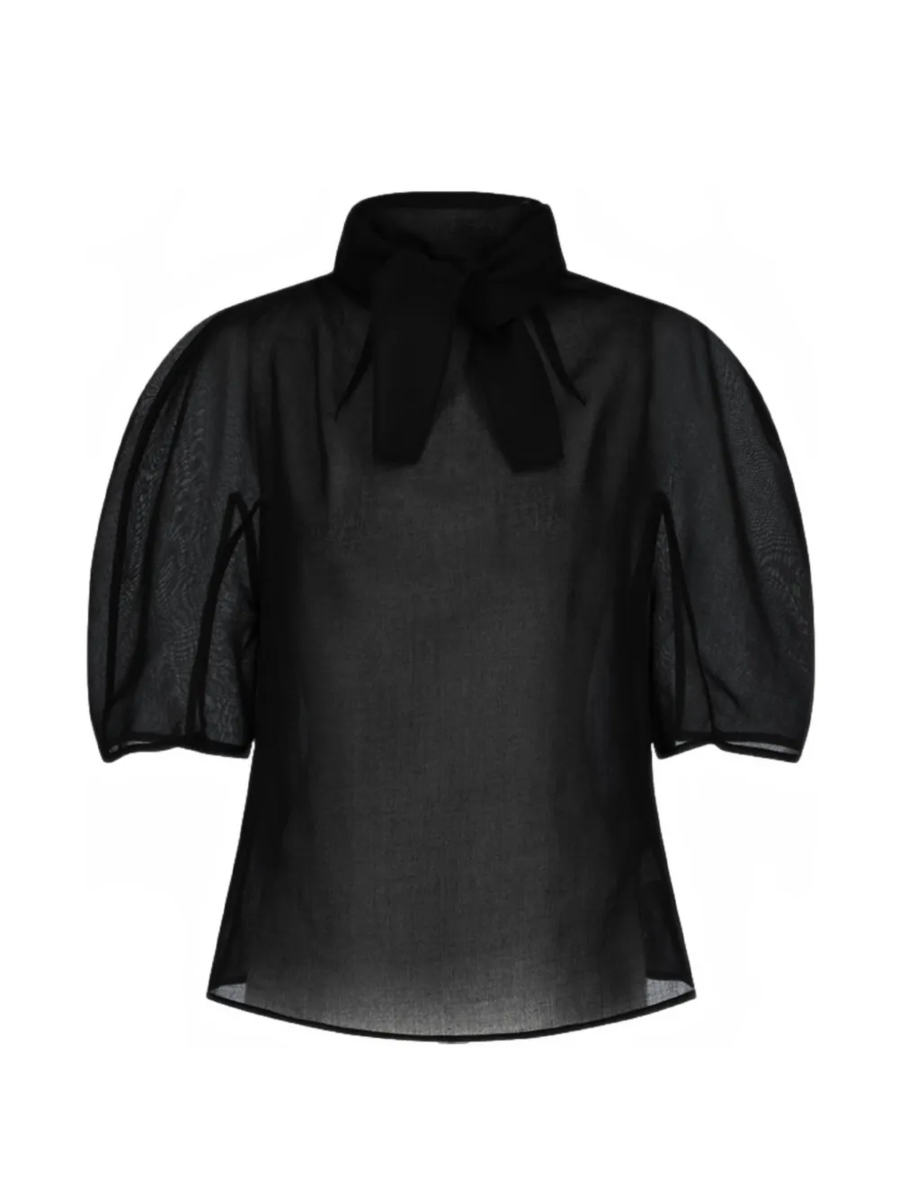 Amomento knotted collar top - Nero