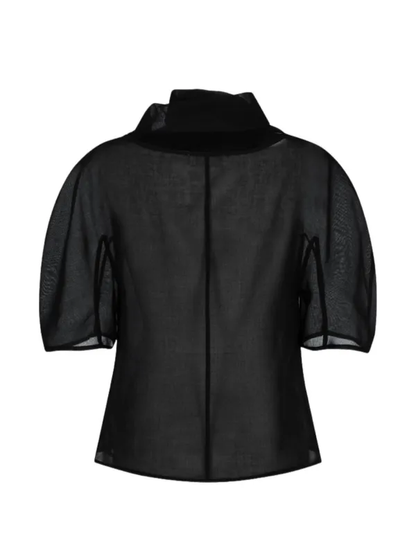 トップス AMOMENTO KNOTTED COLLAR TOP Amomento Knotted Collar Top | Black | FARFETCH ZA