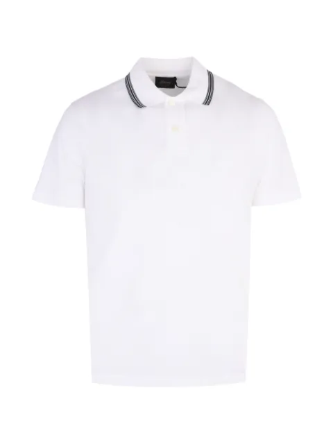 Brioni striped-trim piqué polo shirt