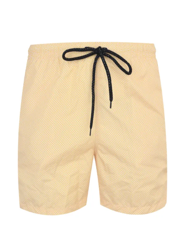 Drumohr Geometric-print Drawstring Shorts in Yellow