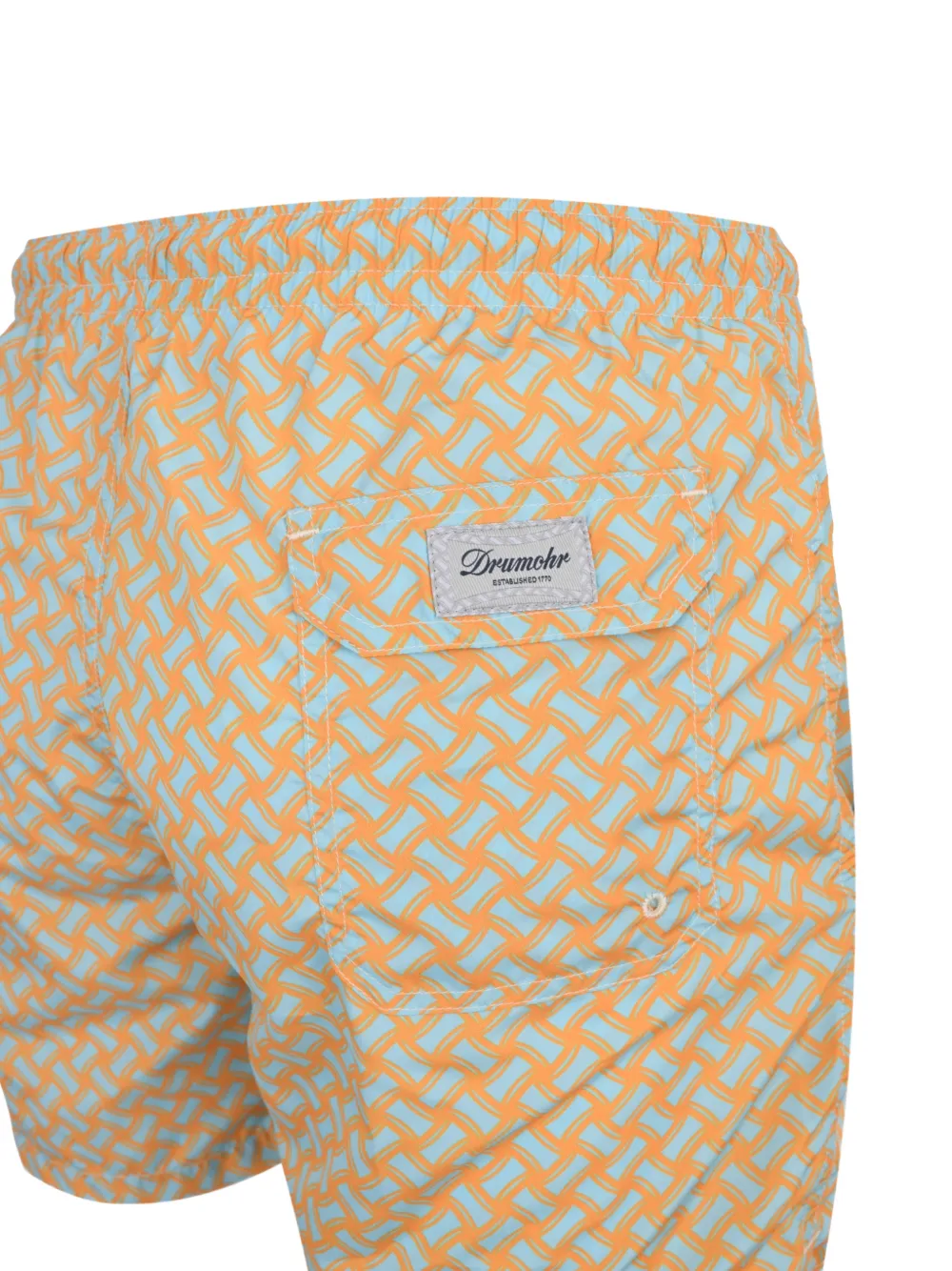 Drumohr Zwembroek met geometrische print Oranje