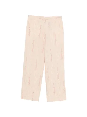 MASU Galaxy-cut Leather Flare Pants | Pink | FARFETCH AO