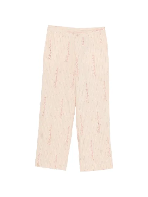 KidSuper pinstripe logo trousers