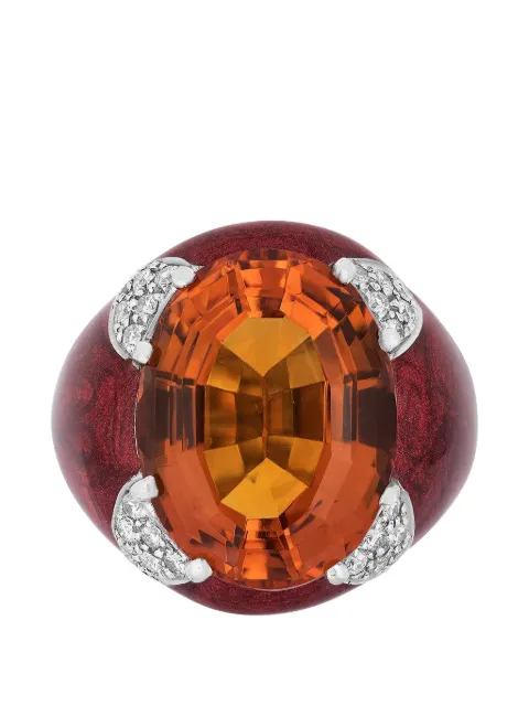 Andreoli diamond citrine red oval ring