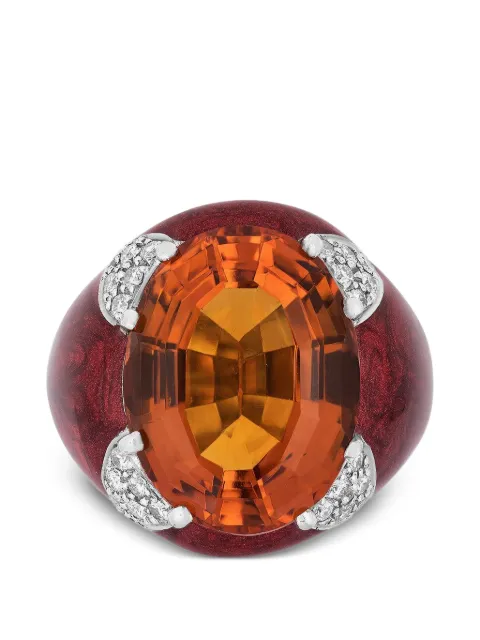 Andreoli diamond citrine red oval ring