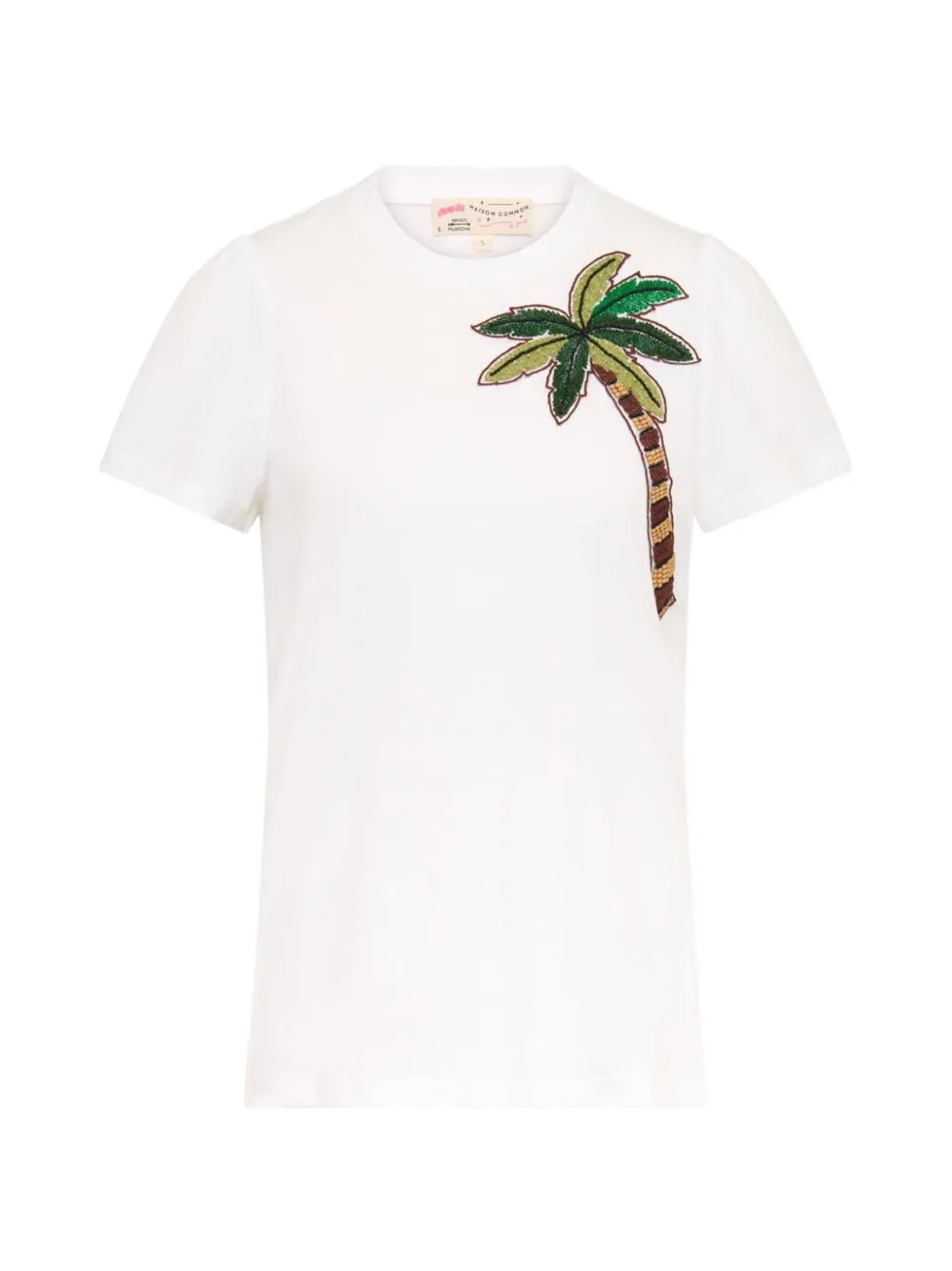 MAISON COMMON palm-tree embroidered T-shirt