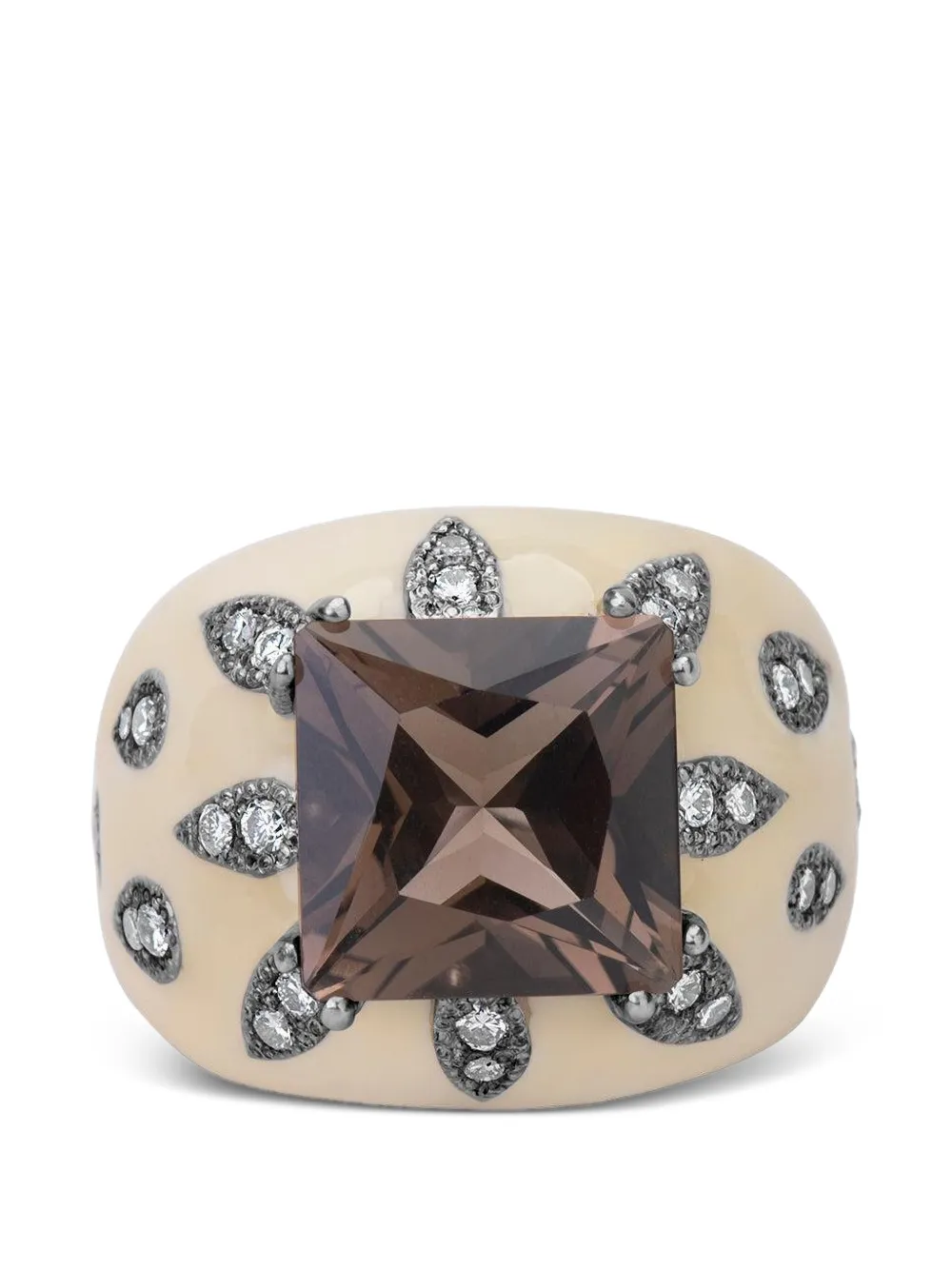 Andreoli diamond smoky topaz ring - Nero