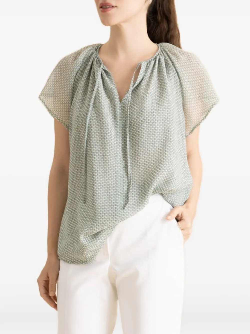 MAISON COMMON v-neck flutter-sleeve blouse - Verde