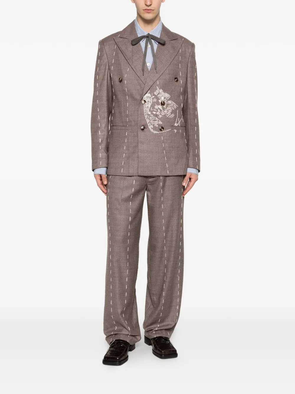 KidSuper Geruite broek Bruin