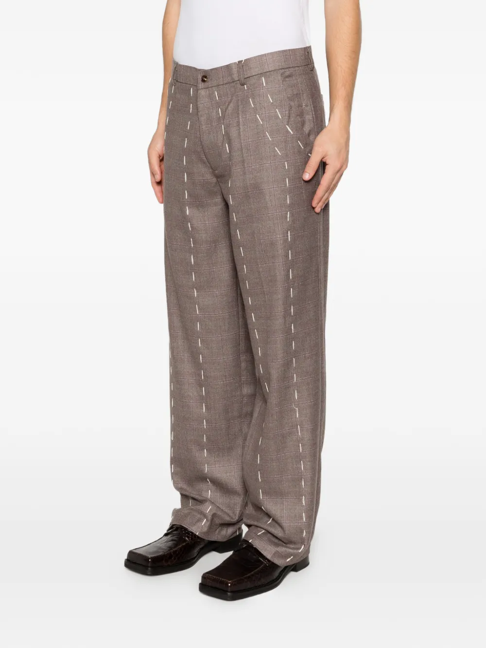 KidSuper Geruite broek Bruin