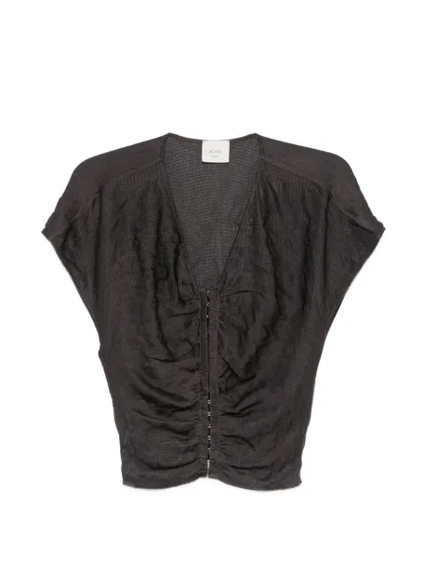 Alysi gathered V-neck blouse