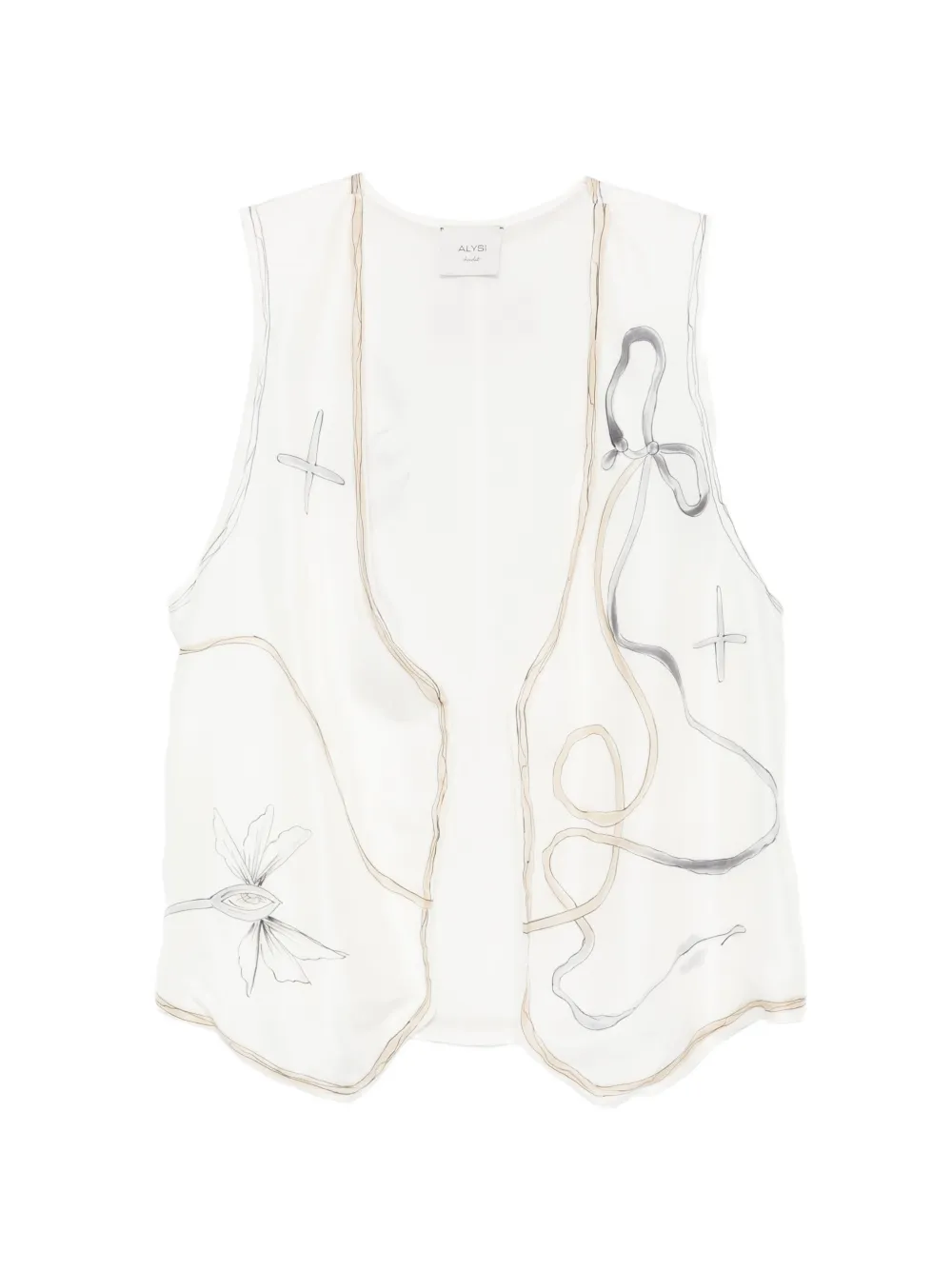 Alysi floral sleeveless vest - Bianco