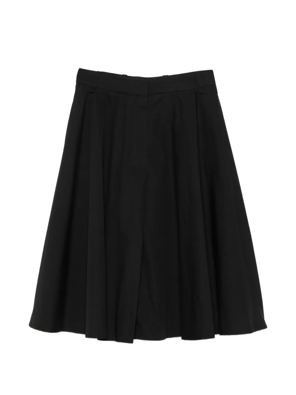 Nude pleated A-line midi skirt - Nero
