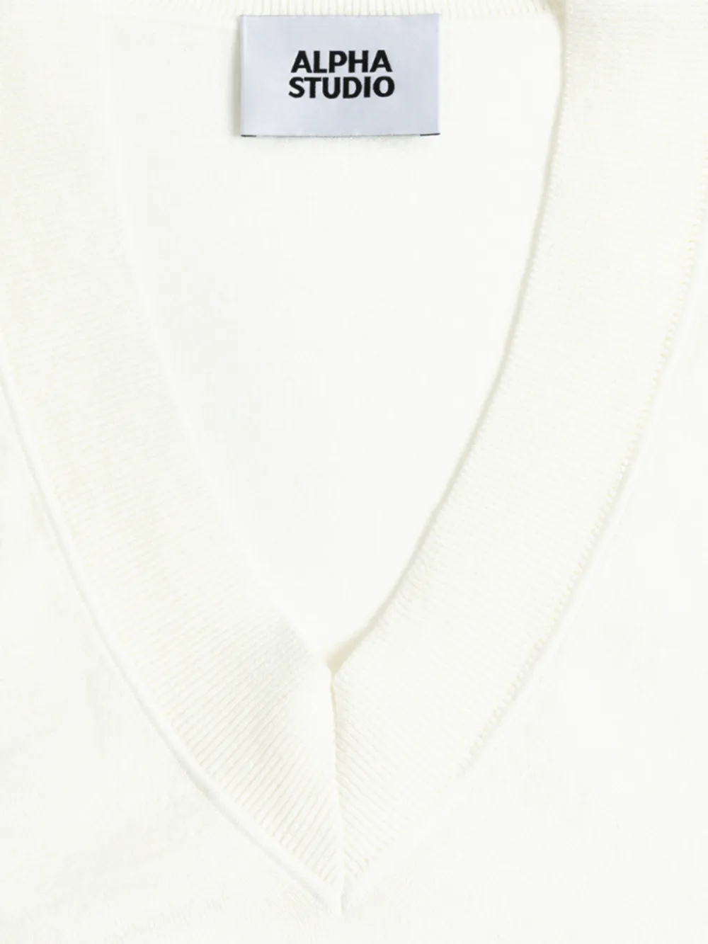  Alpha Studio Jersey Con Cuello En V - Blanco 