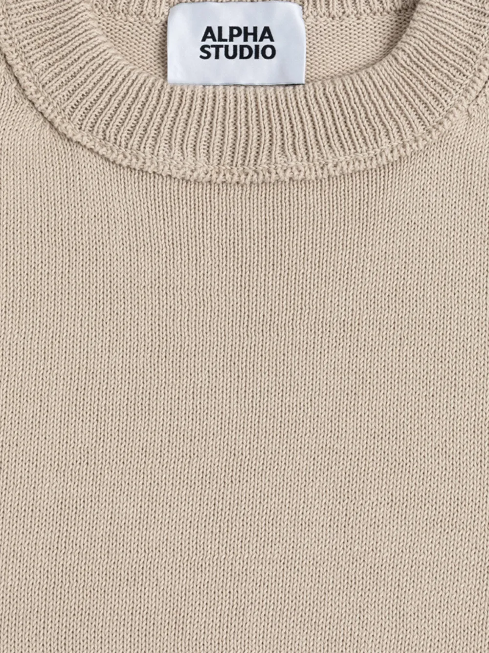  Alpha Studio Jersey Con Dobladillo De Canalé - Neutro 