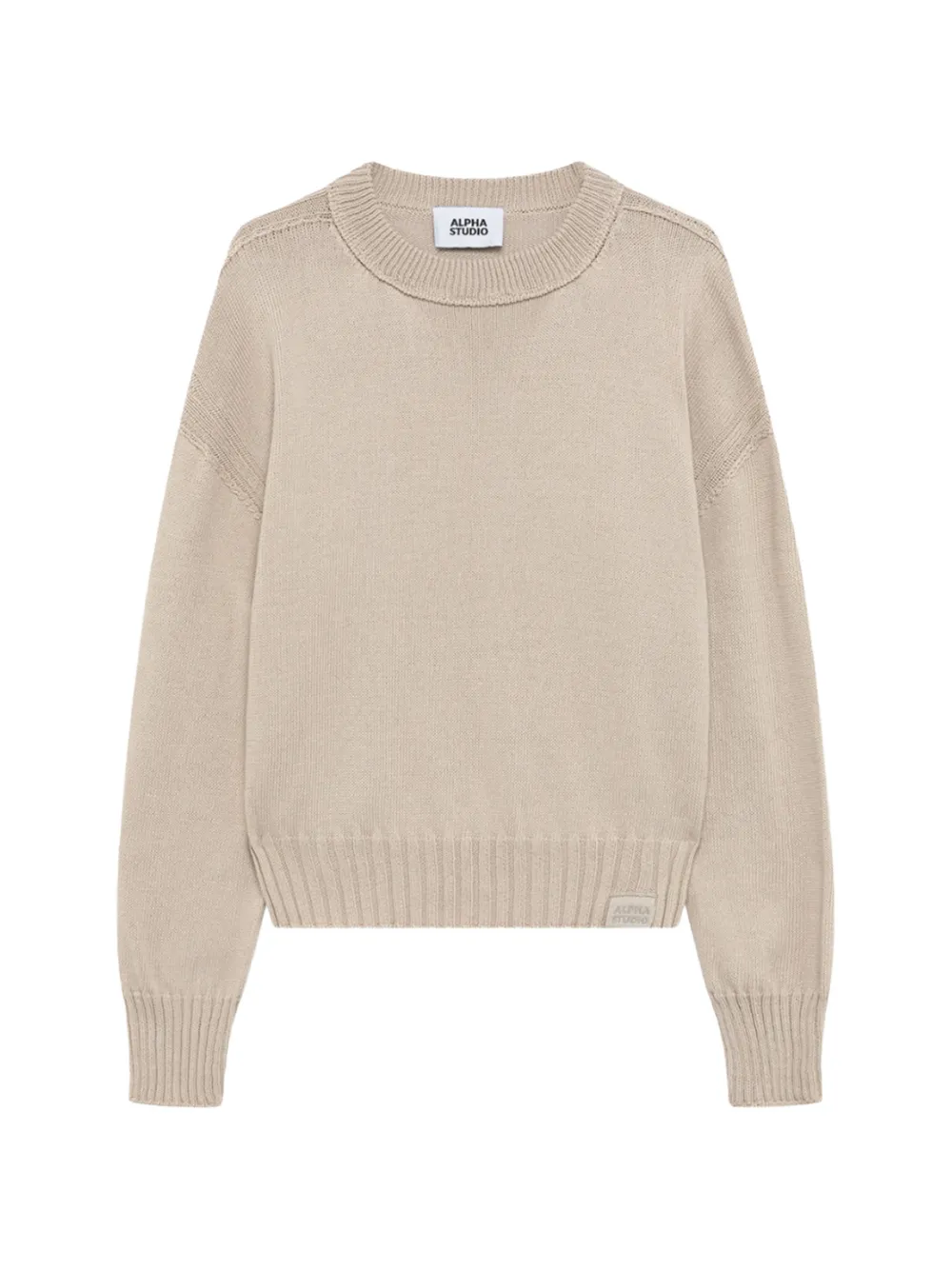 ALPHA STUDIO ribbed hem sweater - Toni neutri