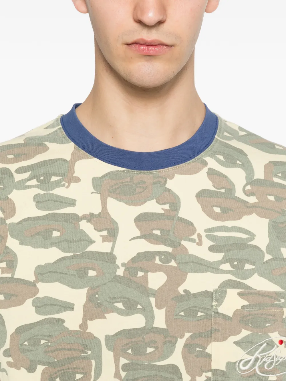 KidSuper Face T-shirt met camouflageprint Beige