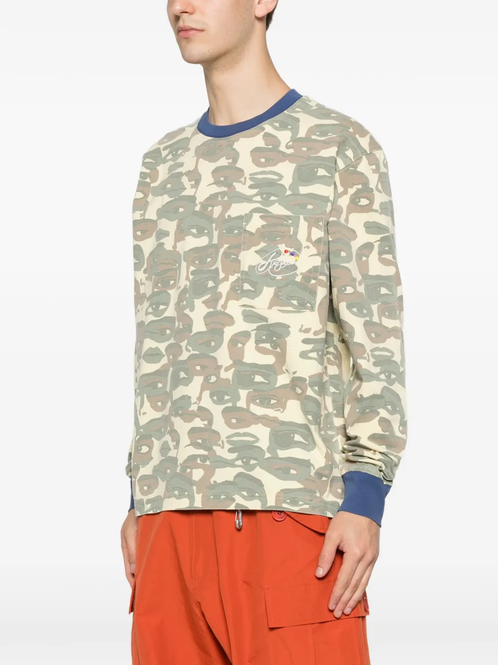 KidSuper Face T-shirt met camouflageprint Beige