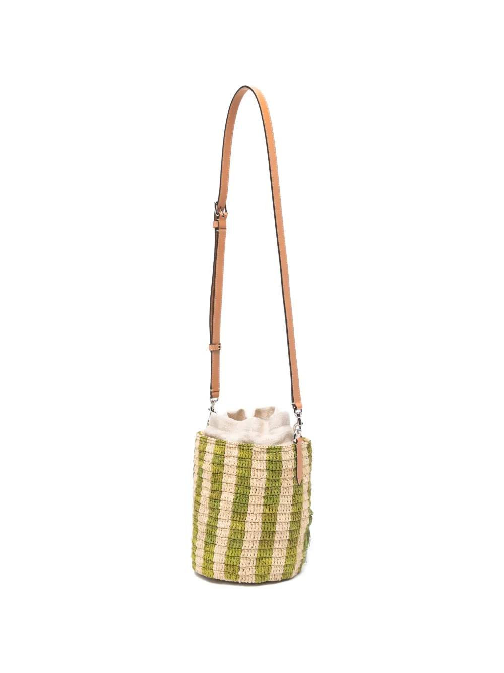 Valentino Garavani VLogo Signature gestreepte bucket-tas Beige