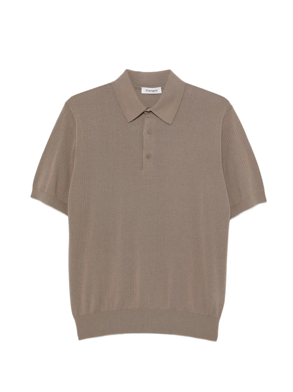 Kangra textured short-sleeve polo shirt - Marrone