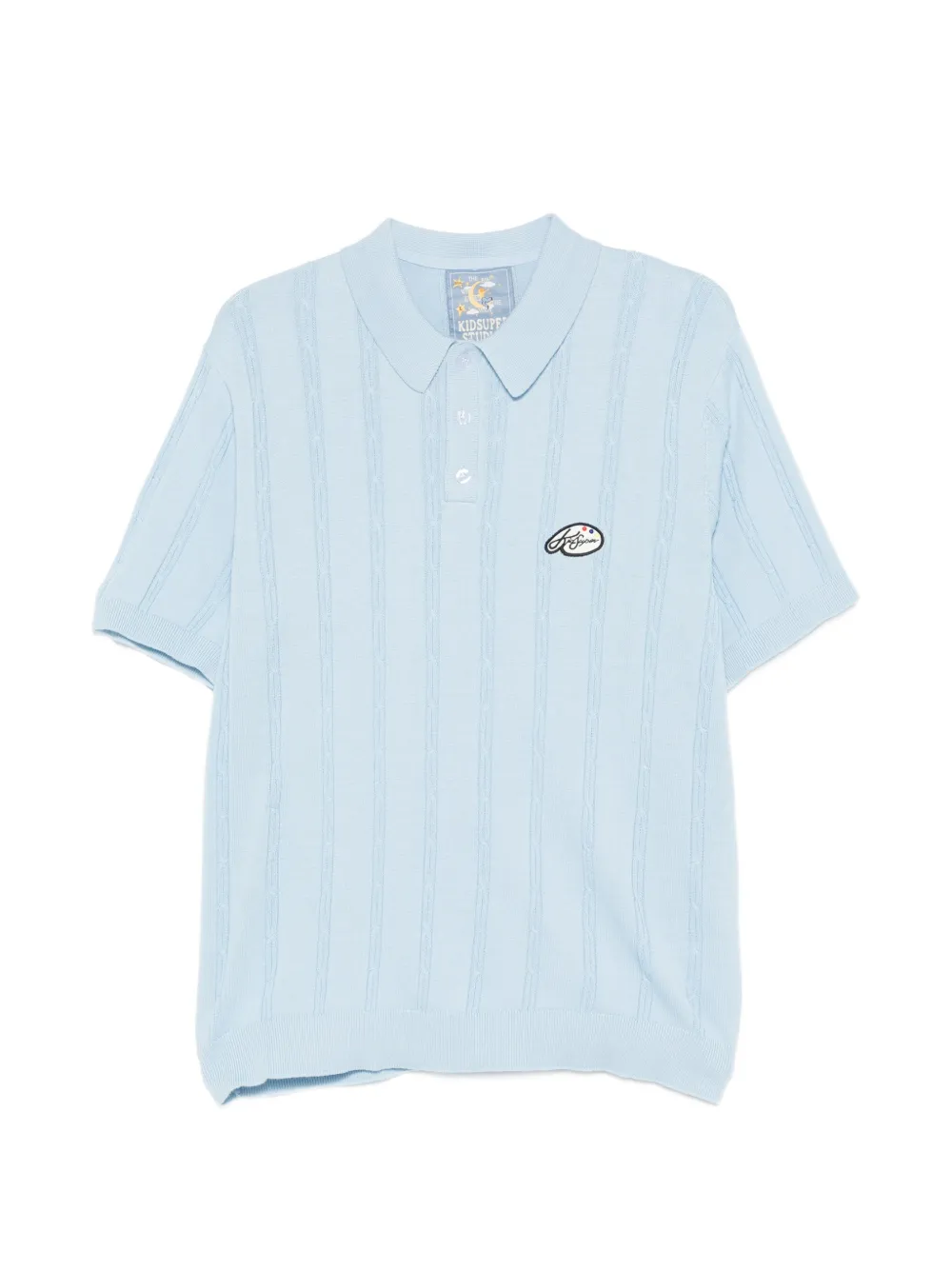 KidSuper embroidered striped polo shirt - Blau