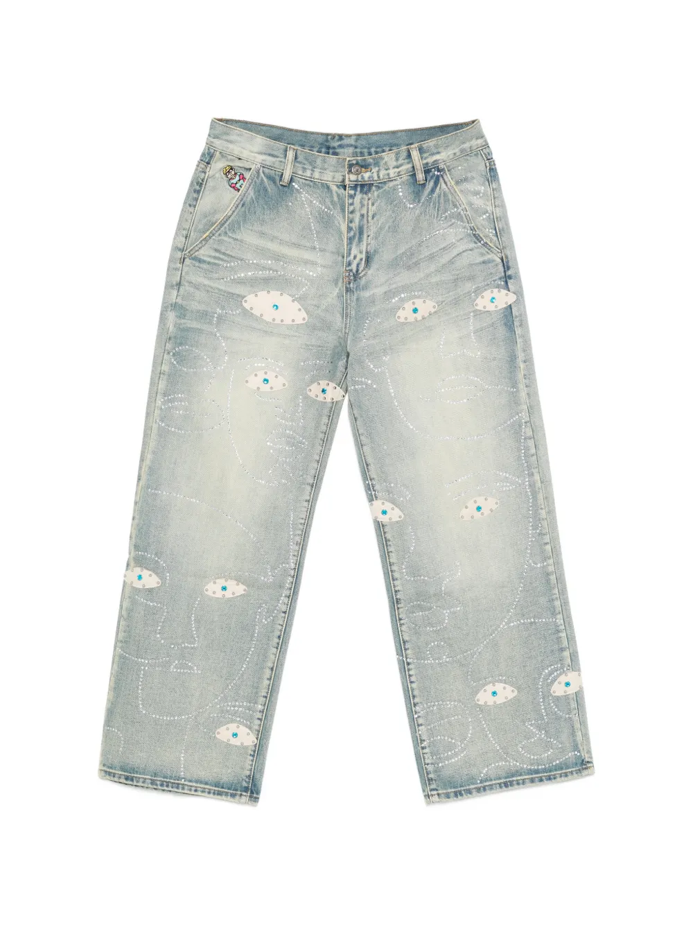 KidSuper appliqué embellished jeans - Blu