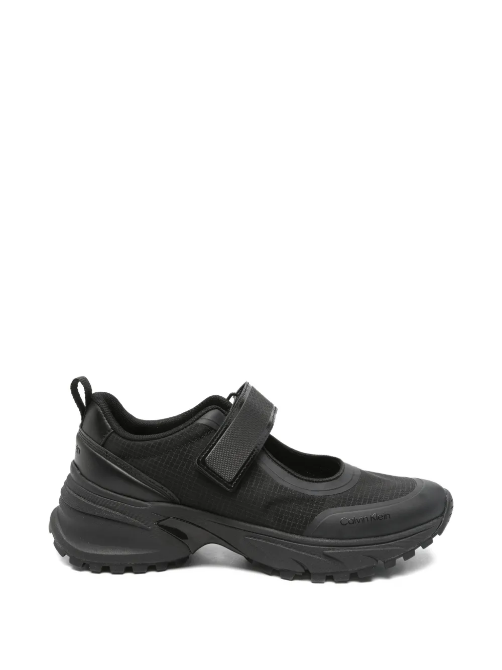 Calvin Klein Hike Runner Touch-strap Sneakers In Black