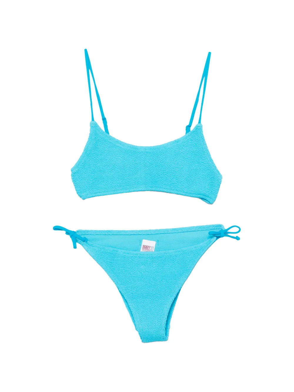 MC2 Saint Barth Kids Jaiden W smocked side-tie bikini - Blu