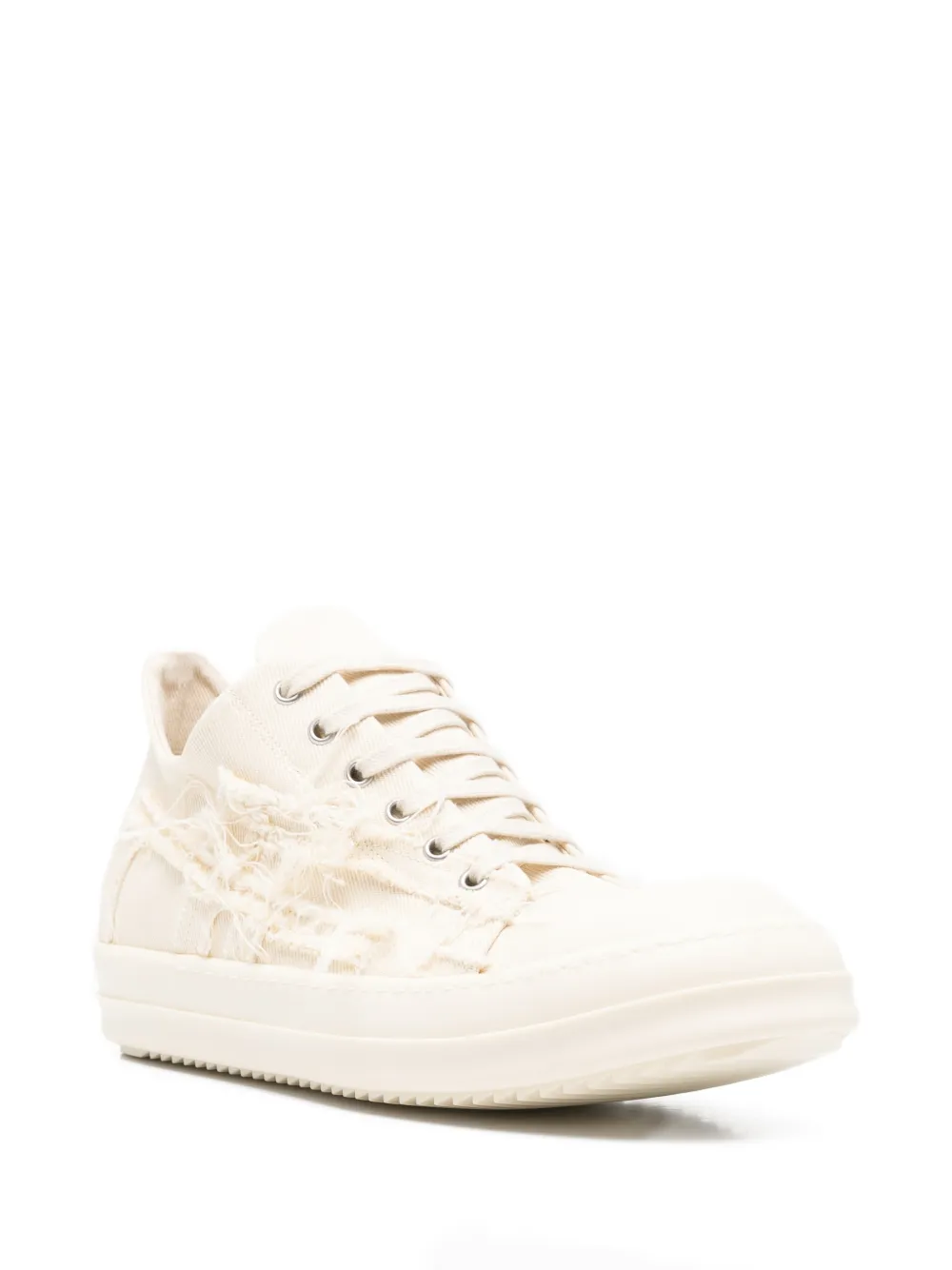 Rick Owens DRKSHDW distressed lace-up sneakers Beige