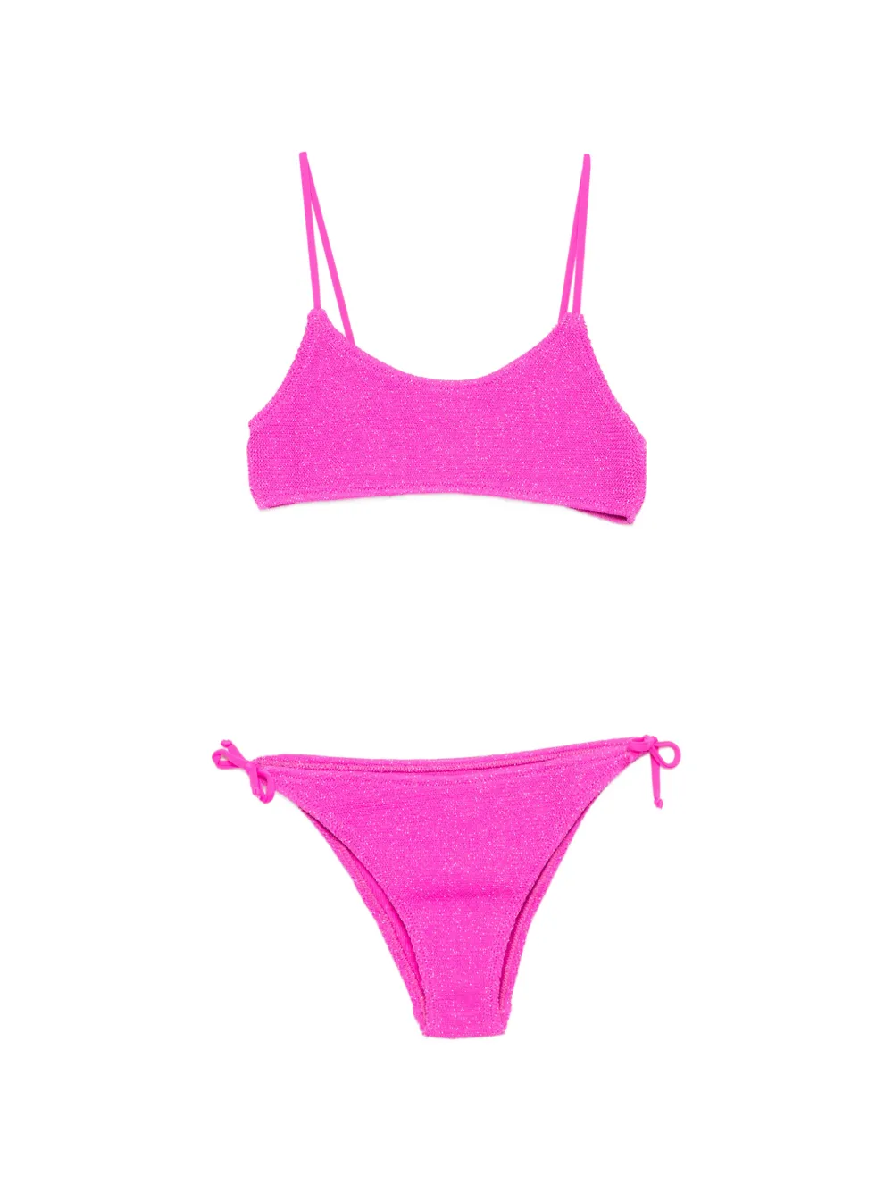 MC2 Saint Barth Kids Jaiden W glitter-effect side-tie bikini - Rosa