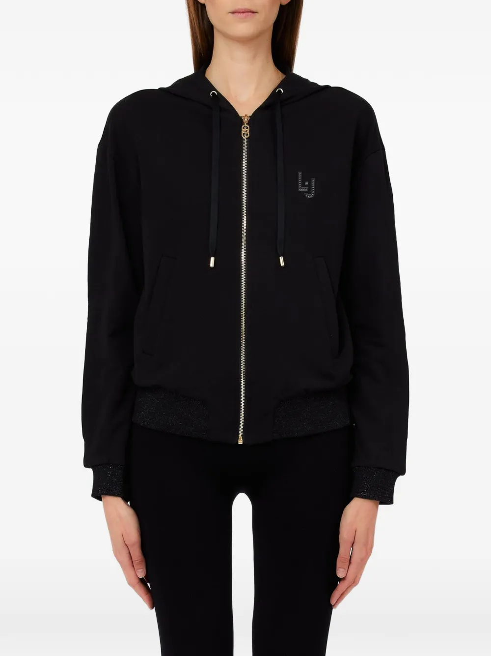 LIU JO Felpa con cappuccio e zip - Nero