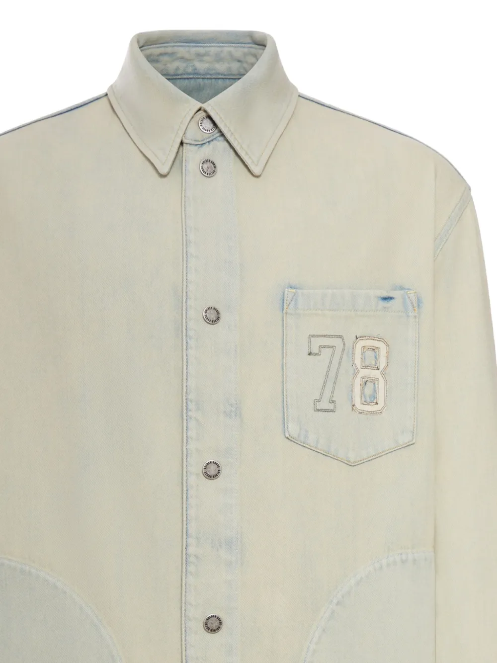 Golden Goose Denim jack met borduurwerk en zak Beige