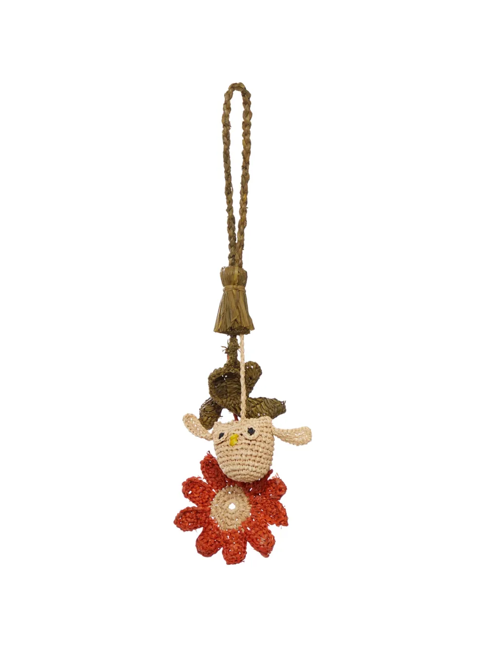 Ibeliv Owl Floral Bag Charm In Brown