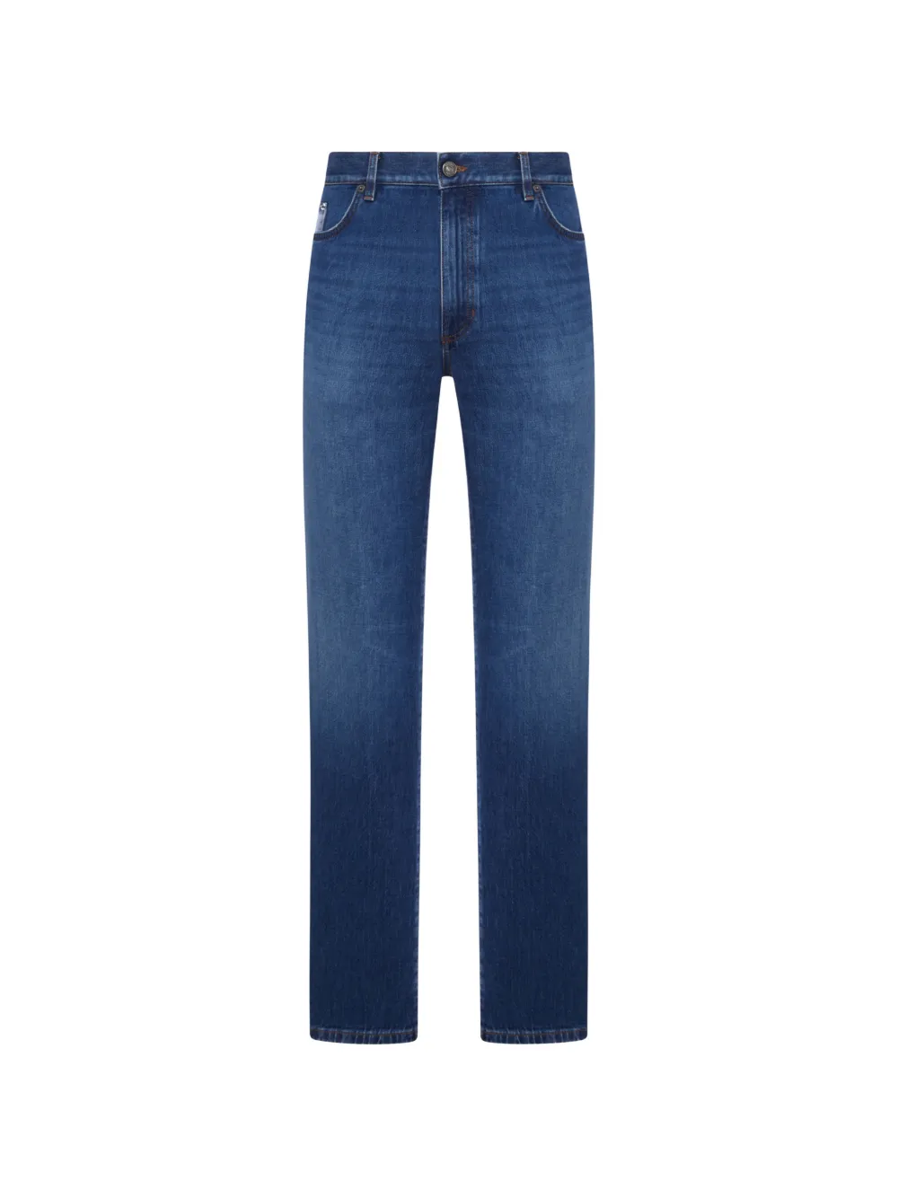 Zegna patch straight jeans - Blu