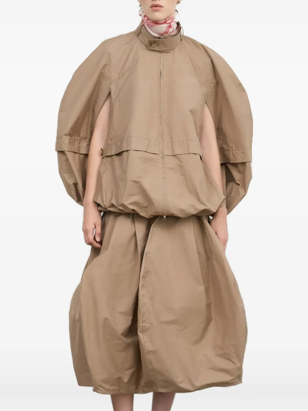 LITKOVSKA Cape met ballonmouwen Beige