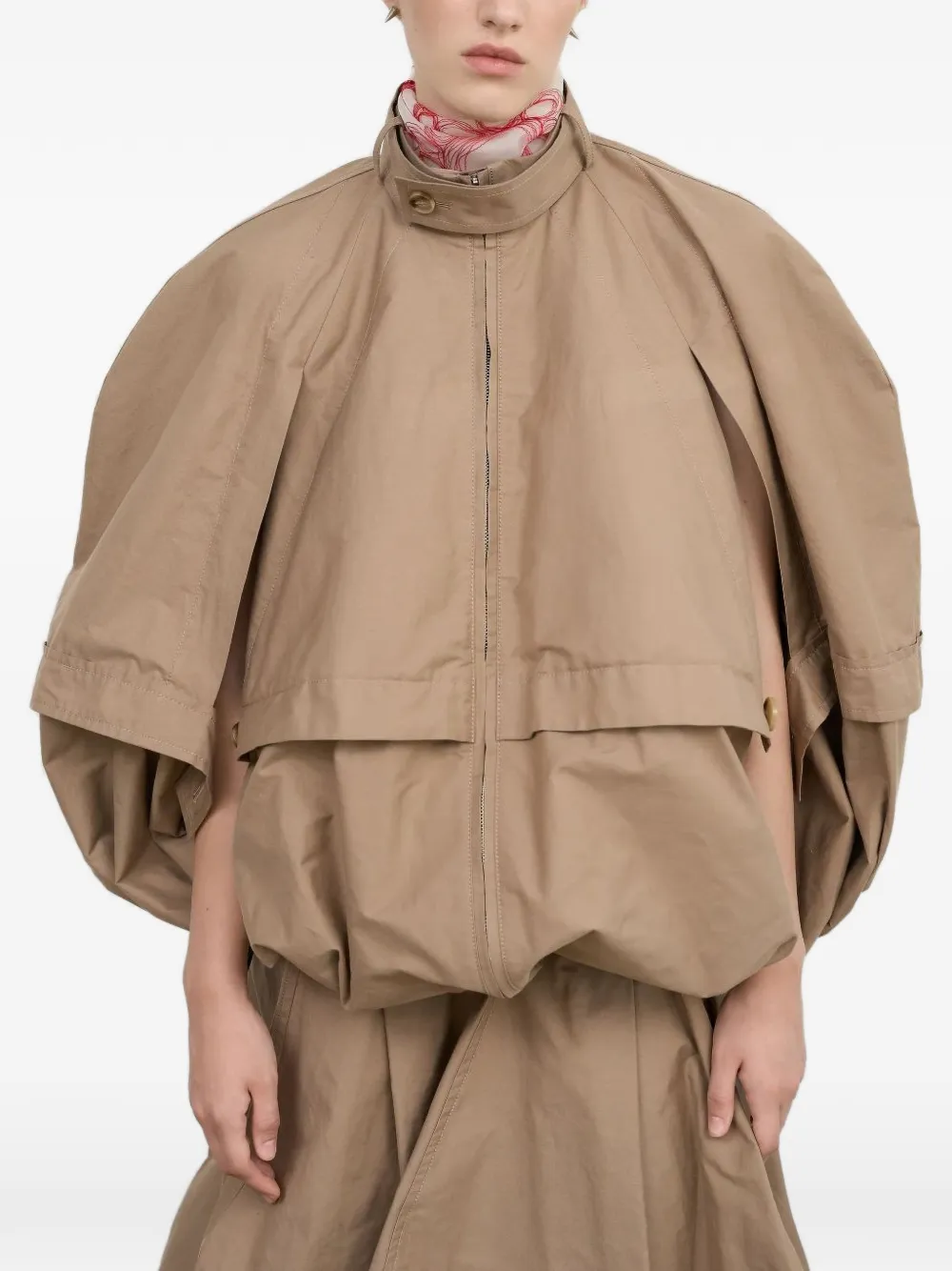 LITKOVSKA Cape met ballonmouwen Beige