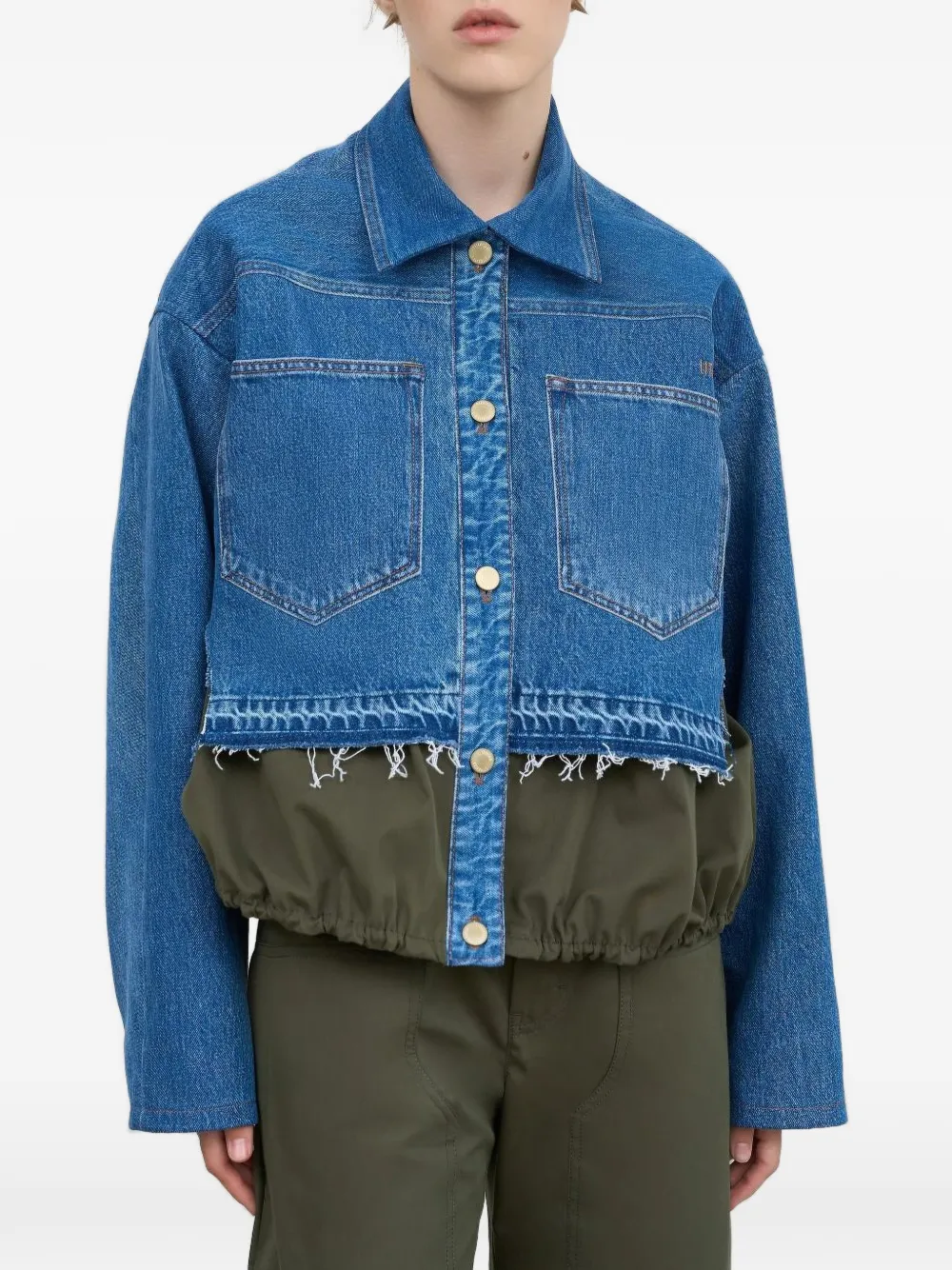  Litkovska Chaqueta Corta Deshilachada - Azul 