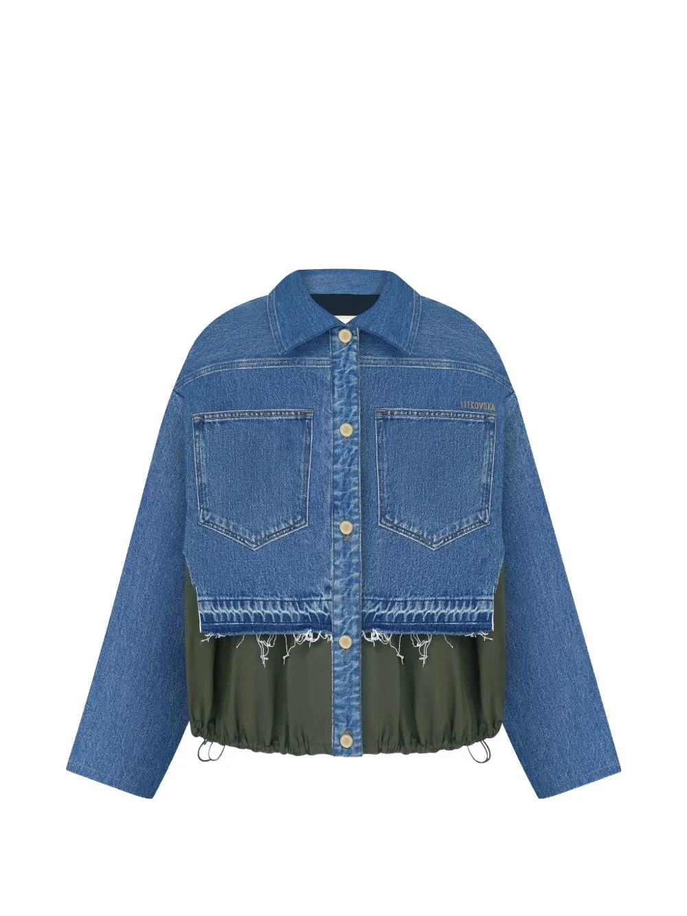 LITKOVSKA frayed cropped jacket - Blu
